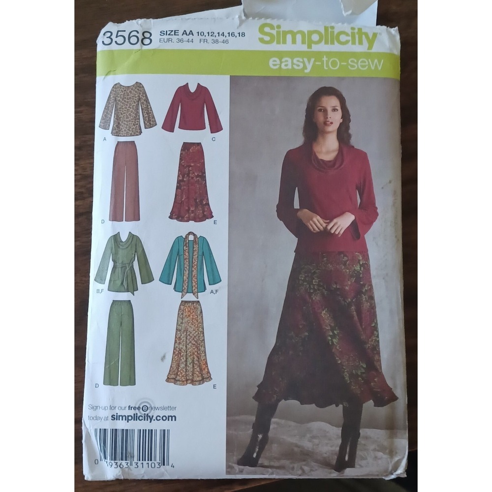 Simplicity Uncut Pattern 3568 Women Size 10-18 Instructions‎ Classic Fashion